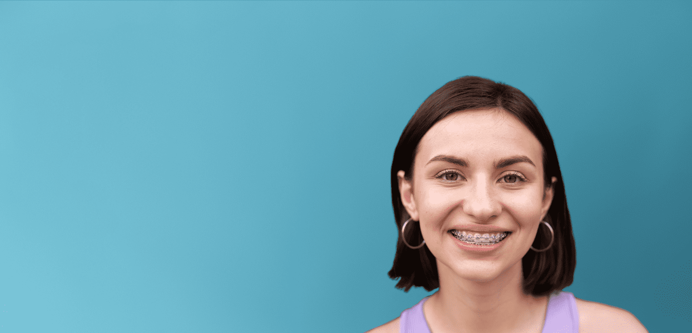 girl with braces smiling