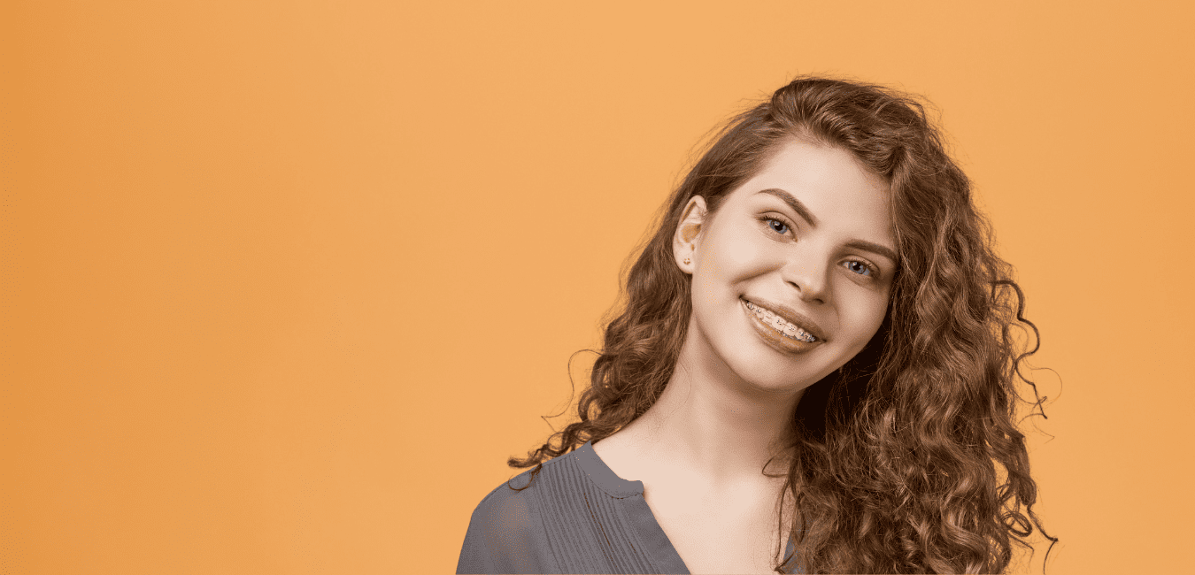 girl with braces smiling