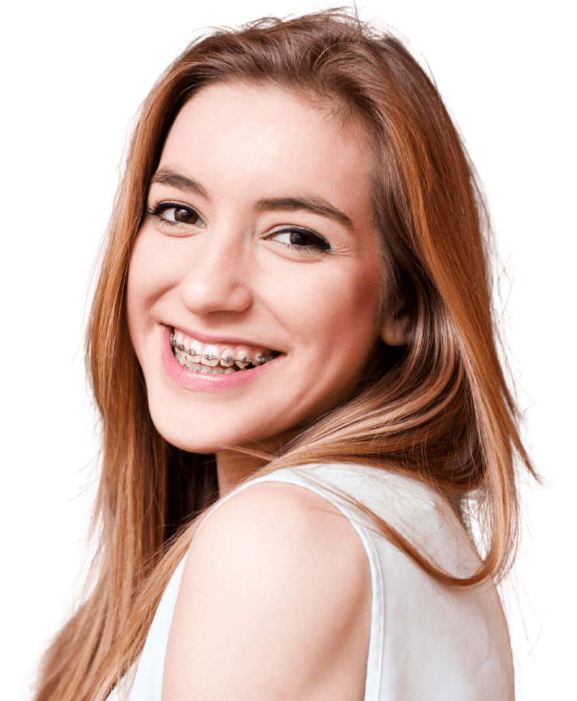 girl with braces smiling