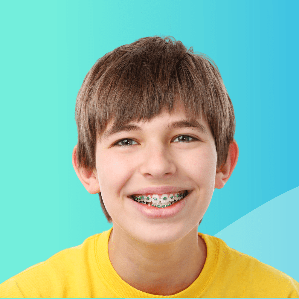boy with braces smiling