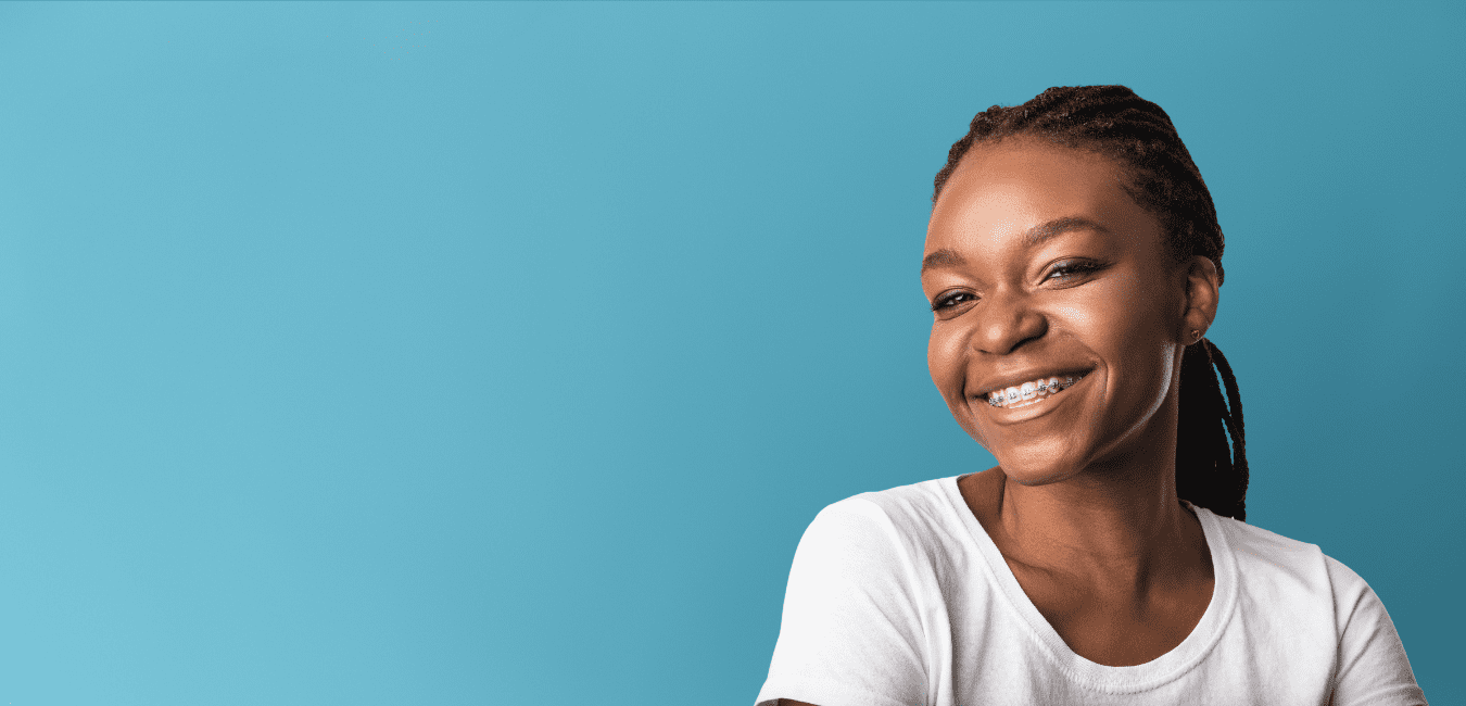 girl with braces smiling