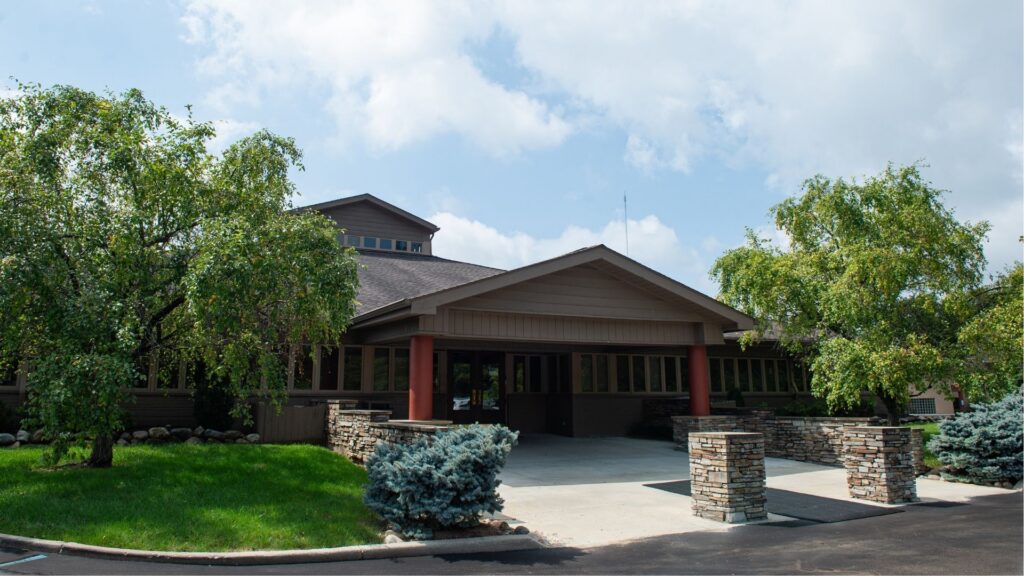The covered entrance to the Werner Orthodontics Indianapolis office